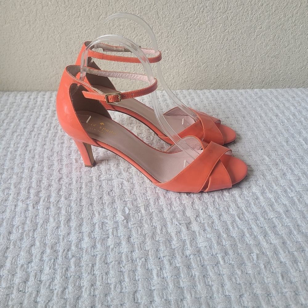 Kate Spade Elegant Orange Heeled Sandals Women's Size 9 - Picture 2 of 11